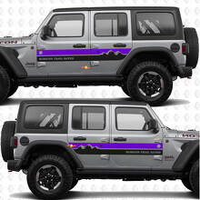 Custom Text Mountains Stripes Side Doors Vinyl decal sticker fit Jeep Wrangler 3