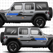 Custom Text Mountains High Altitude Stripes Side Doors Vinyl decal sticker fit Jeep Wrangler 2