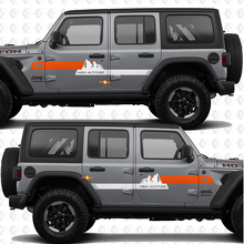 Custom Text Mountains High Altitude Stripes Side Doors Vinyl decal sticker fit Jeep Wrangler 3