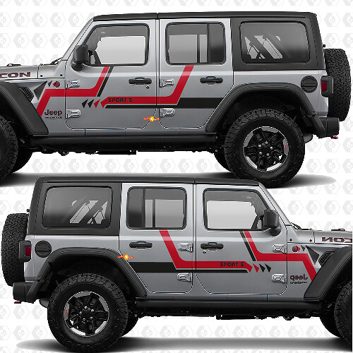 Custom Text Stripes Side Doors Vinyl decal sticker fit Jeep Wrangler 1