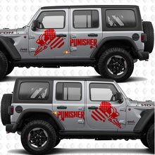 Punisher US Flag Side Doors Stripes Vinyl decal sticker fit Jeep Wrangler 2