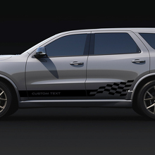 Autocollants vinyle personnalisés Text Side Checkered Stripes pour Dodge Durango 2