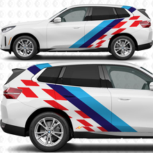 Côté M Couleurs Rayures Drapeau à damier Portes Autocollant vinyle arrière compatible avec BMW X3 2