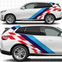 Côté M Couleurs Rayures Drapeau à damier Portes Autocollant vinyle arrière compatible avec BMW X3 2