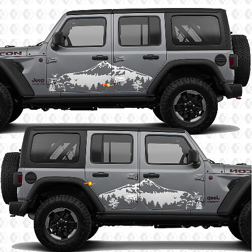 Mountains Nature Landscape Side Doors Vinyl decal sticker fit Jeep Wrangler