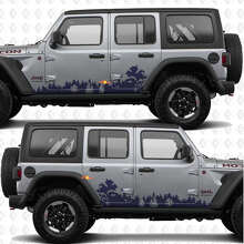 Décalcomanie en vinyle paysage nature forestière pour portes latérales, compatible avec Jeep Wrangler JL 2