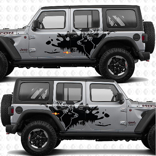 Deer Nature Landscape Side Doors Vinyl decal sticker fit Jeep Wrangler