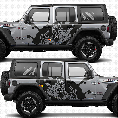 Antlers Silhouette Splash Side Doors Vinyl decal sticker fit Jeep Wrangler 1