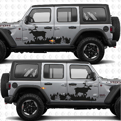 Deer Splash Side Doors Vinyl decal sticker fit Jeep Wrangler