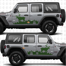 Deer Splash Side Doors Vinyl decal sticker fit Jeep Wrangler 2