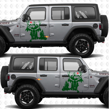Deer Skull Mountains Splash Side Doors Vinyl decal sticker fit Jeep Wrangler 2