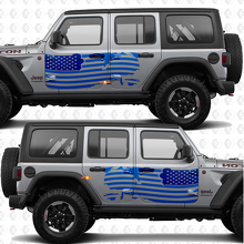 USA US Patriotic Flag Side Doors Vinyl decal sticker fit Jeep Wrangler 2
