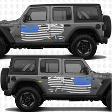 USA Flag Splash Style Side Vinyl Decal Sticker for Jeep Wrangler_3