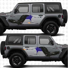 US Patriotic Flag Bald Eagle Side Doors Vinyl decal sticker For Jeep Wrangler 2