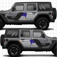 USA US Patriotic Flag Bald Eagle Side Doors Vinyl decal sticker fit Jeep Wrangler 2