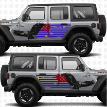 USA US Patriotic Flag Bald Eagle Side Doors Vinyl decal sticker fit Jeep Wrangler 3