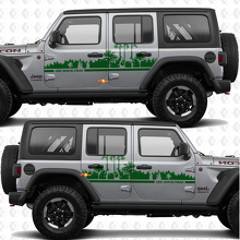 Custom Text Forest Side Doors Vinyl decal sticker fit Jeep Wrangler 2