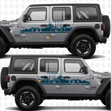 Custom Text Forest Side Doors Vinyl decal sticker fit Jeep Wrangler 3