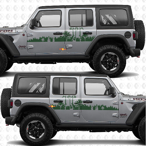 Forest Side Doors Vinyl decal sticker fit Jeep Wrangler