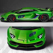 63 Side Bonnet Decal Sticker Graphics Lamborghini Aventador SVJ 2