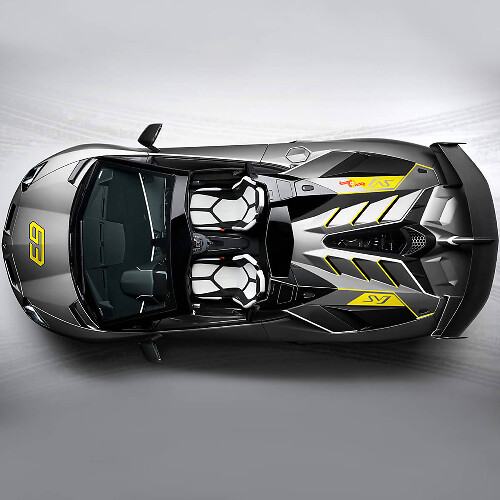 63 SVJ Side Bonnet Decal Sticker Graphics Lamborghini Aventador SVJ 1