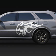 Autocollants en vinyle Wildcat Flame Side Decal pour Dodge Durango 2