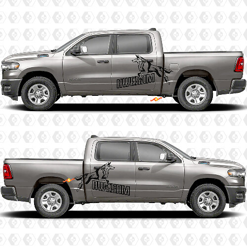 Side Doors Bedside Awesome Wolf Splash Stickers Decals Graphics