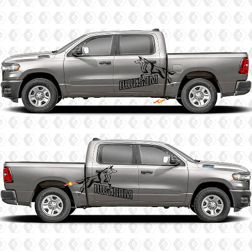 Side Doors Bedside Awesome Wolf Splash Stickers Decals Graphics