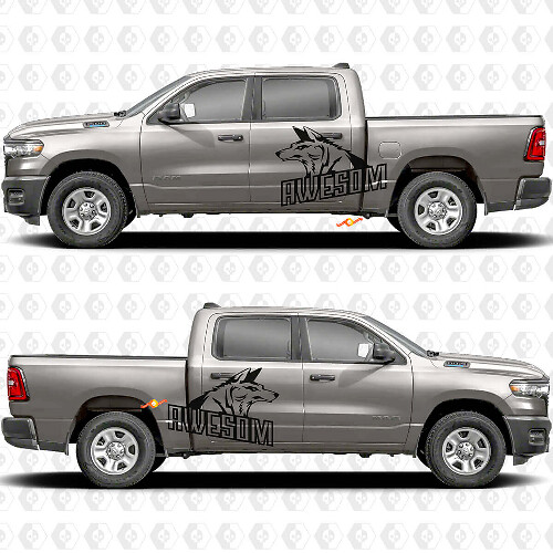 Awesome Wolf Side Doors Vinyl Stickers Decals Graphics 2 1