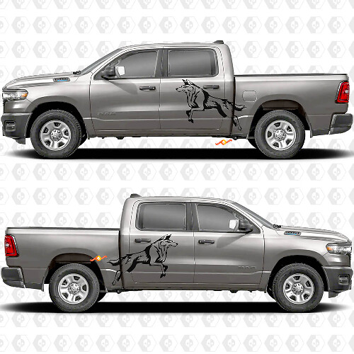 Side Doors Bedside Wolf Splash Stickers Decals Graphics