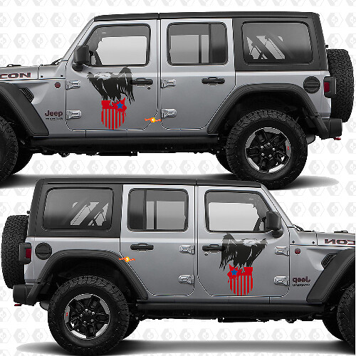 Bald Eagle US Flag Side Doors Vinyl decal sticker fit Jeep Wrangler