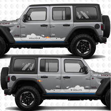 Autocollant vinyle personnalisé texte portes latérales compatible Jeep Wrangler Jeep Wrangler Willys 3