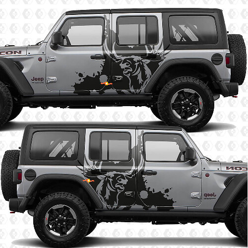 Autocollant vinyle Moose Splash Nature Side Doors adapté pour Jeep Wrangler