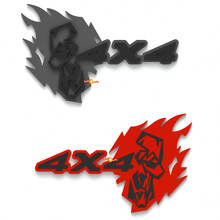 Flame Skull 4x4 Guardabarros Distintivos Emblema de Portón Insignia 3D 4