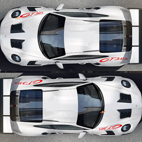 GT3 RS Front Fender and Rear Quarter Panel Decal Kit for Porsche 911 GT3 RS