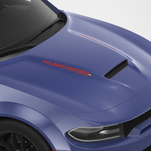 RoushCharged Custom Text Bonnet Decals for Dodge Charger 3