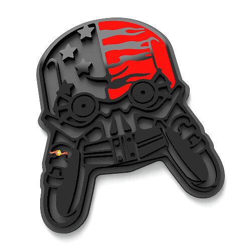 Mech Skull Fender Badges Tailgate Emblem 3D Badge