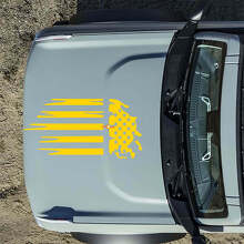 Hood American Flag Destroyed Decals Stickers for Musclecar horse 6