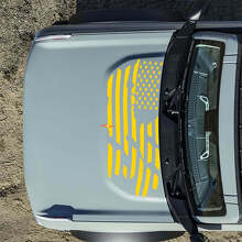 Hood American US Flag Destroyed Decals Stickers for Musclecar horse 7