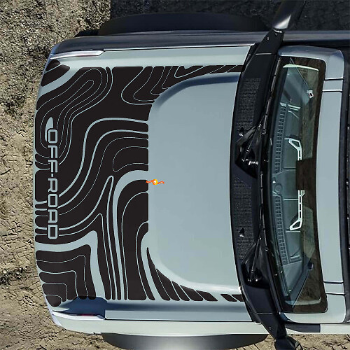 Hood Topographic Off Road Decals Stickers for Ford Bronco