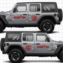 Pair Claw marks Side Doors Vinyl decal sticker Recon 4x4 Sunrise mokap fits for Jeep Wrangler Rubicon 4h4 2