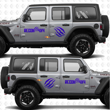Pair Claw marks Side Doors Vinyl decal sticker Recon 4x4 Sunrise mokap fits for Jeep Wrangler Rubicon 4h4 3