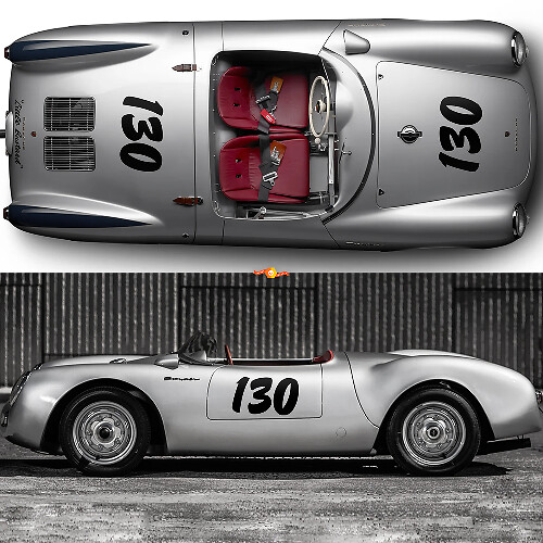 Kit complet Porsche 130 Little Bastard James Dean Kit de bandes latérales Autocollant PORSCHE 550