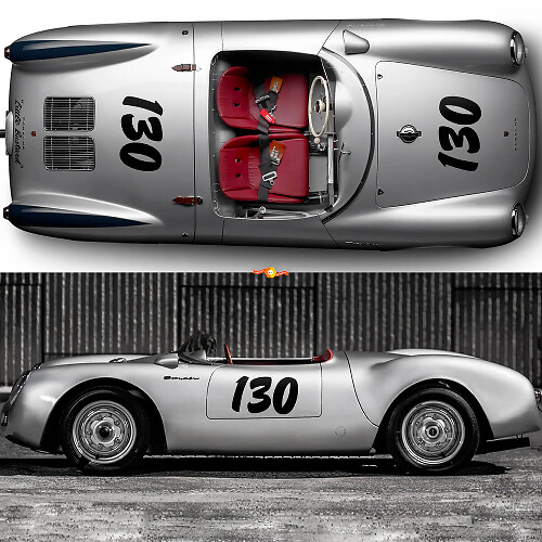 Kit complet Porsche 130 Little Bastard James Dean Kit de bandes latérales Autocollant PORSCHE 550