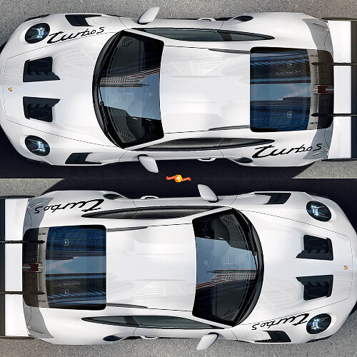Turbo S Style Front and Rear Fender Quarter Panel Vinyl Decal Kit for Porsche 911