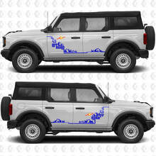 2x 4x4 Off Road Side Doors Step Graphics Decals for Ford Bronco 2