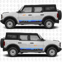 Rétro bandes de montagnes au coucher du soleil autocollant vinyle pour portes latérales pour Ford Bronco 2