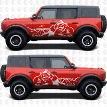 Yeti 4x4 Off Road Mountains Side Doors Graphics Vinyl Decal Sticker fits to Ford Bronco 3