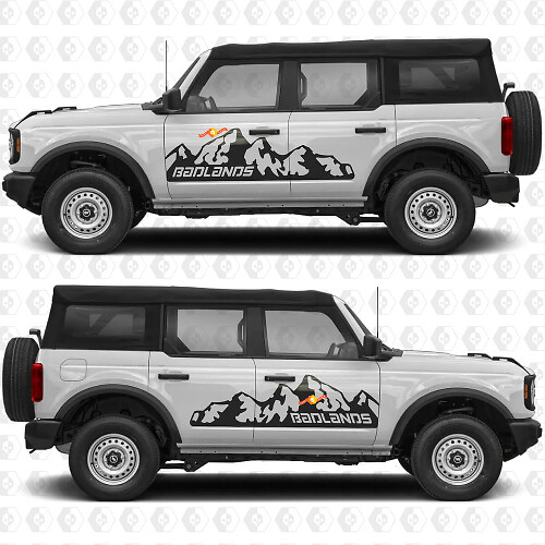 Mountains Side Doors Vinyl Decal Sticker Graphics 2 for Ford Bronco