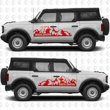 Mountains Side Doors Vinyl Decal Sticker Graphics 2 for Ford Bronco 3